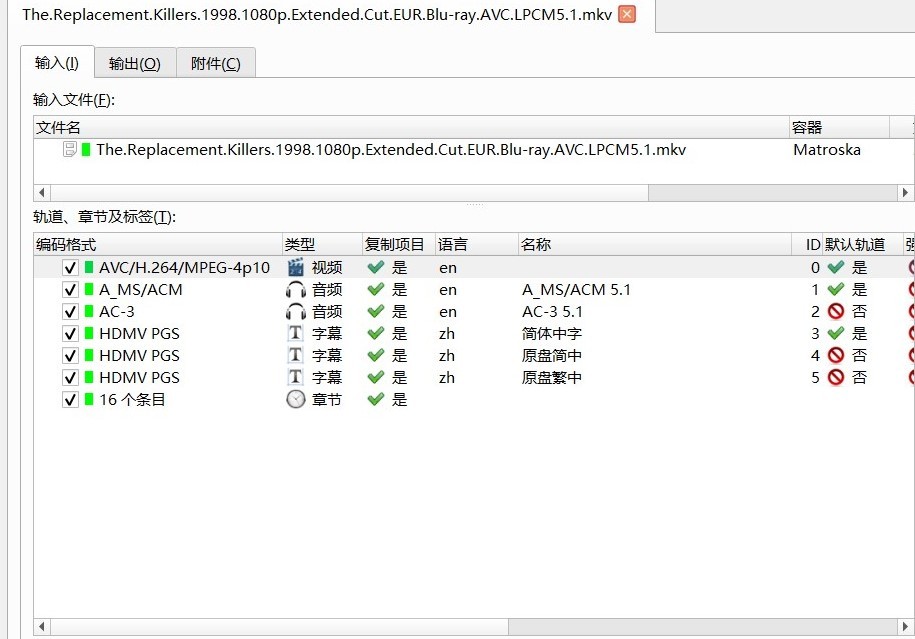 《替身杀手》 1080p原盘remux  加长版【简繁中字】【21gb】